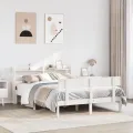 Cadre de lit sans matelas blanc 160x200 cm bois de pin massif