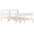 Cadre de lit sans matelas blanc 160x200 cm bois de pin massif