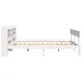 Cadre de lit sans matelas blanc 160x200 cm bois de pin massif