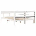 Cadre de lit sans matelas blanc 160x200 cm bois de pin massif
