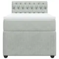 cadre de lit et matelas Gris clair 100x200cm Velours