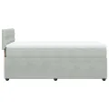 cadre de lit et matelas Gris clair 100x200cm Velours