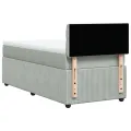 cadre de lit et matelas Gris clair 100x200cm Velours