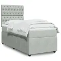 cadre de lit et matelas Gris clair 100x200cm Velours