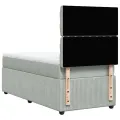 cadre de lit et matelas Gris clair 100x200cm Velours