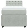 cadre de lit et matelas Gris clair 100x200cm Velours