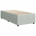 cadre de lit et matelas Gris clair 100x200cm Velours