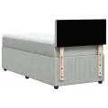 cadre de lit et matelas Gris clair 100x200cm Velours