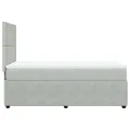 cadre de lit et matelas Gris clair 100x200cm Velours