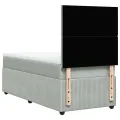 cadre de lit et matelas Gris clair 100x200cm Velours