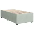 cadre de lit et matelas Gris clair 100x200cm Velours
