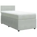 cadre de lit et matelas Gris clair 100x200cm Velours