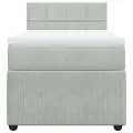 cadre de lit et matelas Gris clair 100x200cm Velours