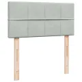 cadre de lit et matelas Gris clair 100x200cm Velours