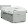 cadre de lit et matelas Gris clair 100x200cm Velours