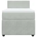 cadre de lit et matelas Gris clair 100x200cm Velours