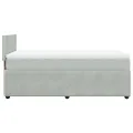 cadre de lit et matelas Gris clair 100x200cm Velours