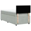 cadre de lit et matelas Gris clair 100x200cm Velours