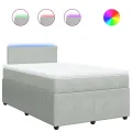 cadre de lit et matelas gris clair 120x190cm velours