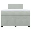cadre de lit et matelas gris clair 120x190cm velours