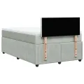 cadre de lit et matelas gris clair 120x190cm velours