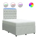 cadre de lit et matelas gris clair 120x190cm velours