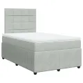 cadre de lit et matelas gris clair 120x190cm velours