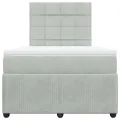 cadre de lit et matelas gris clair 120x190cm velours
