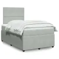 cadre de lit et matelas gris clair 120x190cm velours
