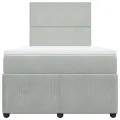 cadre de lit et matelas gris clair 120x190cm velours