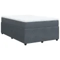 cadre de lit et matelas gris foncé 120x190cm velours