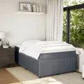 cadre de lit et matelas gris foncé 120x190cm velours