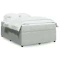 cadre de lit et matelas Gris clair 140x190cm Velours