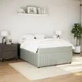 cadre de lit et matelas Gris clair 140x190cm Velours