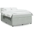 cadre de lit et matelas Gris clair 140x190cm Velours