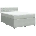 cadre de lit et matelas Gris clair 140x190cm Velours