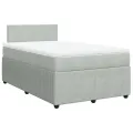 cadre de lit et matelas Gris clair 120x200cm Velours