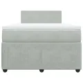 cadre de lit et matelas Gris clair 120x200cm Velours