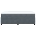 cadre de lit et matelas Gris foncé 120x200cm Velours