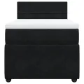 cadre de lit avec matelas Noir 90x190 cm Velours