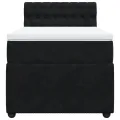 cadre de lit avec matelas Noir 90x190 cm Velours