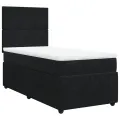 cadre de lit avec matelas Noir 90x190 cm Velours