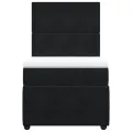cadre de lit avec matelas Noir 90x190 cm Velours