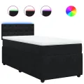 cadre de lit avec matelas Noir 90x190 cm Velours