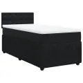 cadre de lit avec matelas Noir 90x190 cm Velours