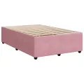 Cadre de lit sans matelas rose 120x200 cm velours