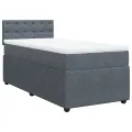 cadre de lit et matelas Gris foncé 90x190 cm Velours