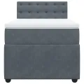 cadre de lit et matelas Gris foncé 90x190 cm Velours