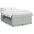 cadre de lit et matelas Gris clair 140x190cm Velours
