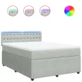 cadre de lit et matelas Gris clair 140x190cm Velours